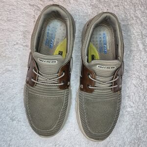 Skechers Men's Brown and Tan Boat Shoes